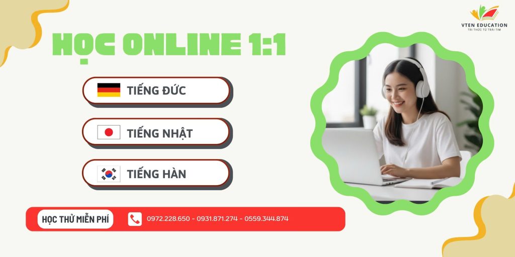tiếng đức online, tiếng nhật online, tiếng hàn online