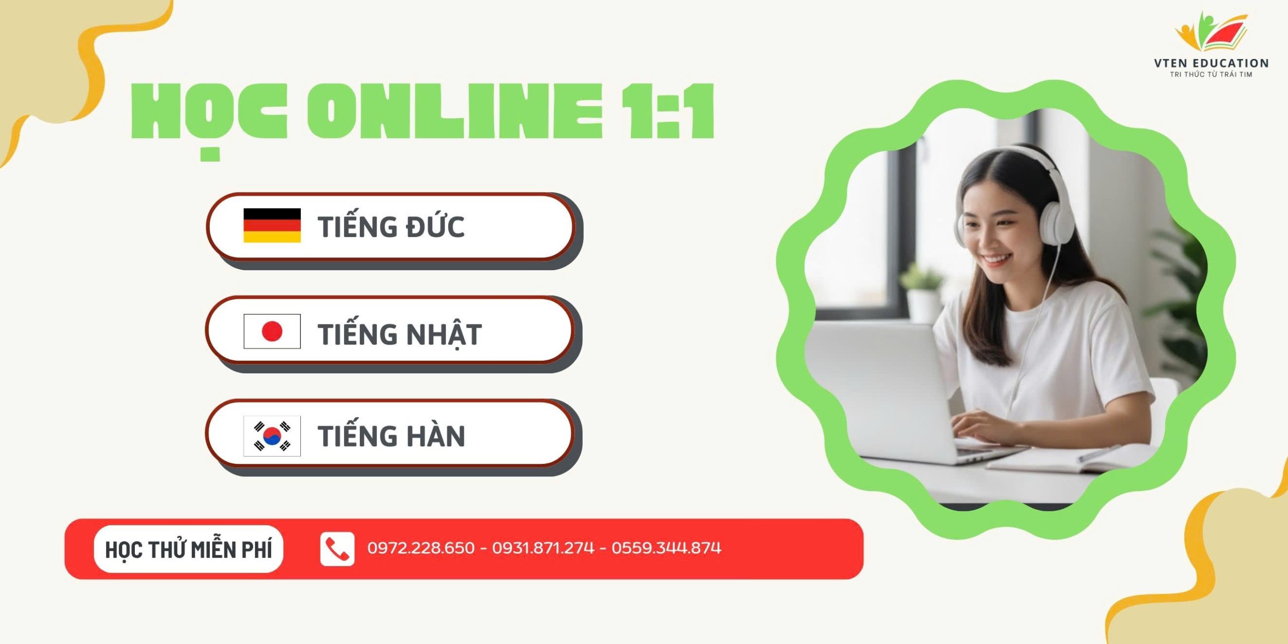 tiếng đức online, tiếng nhật online, tiếng hàn online